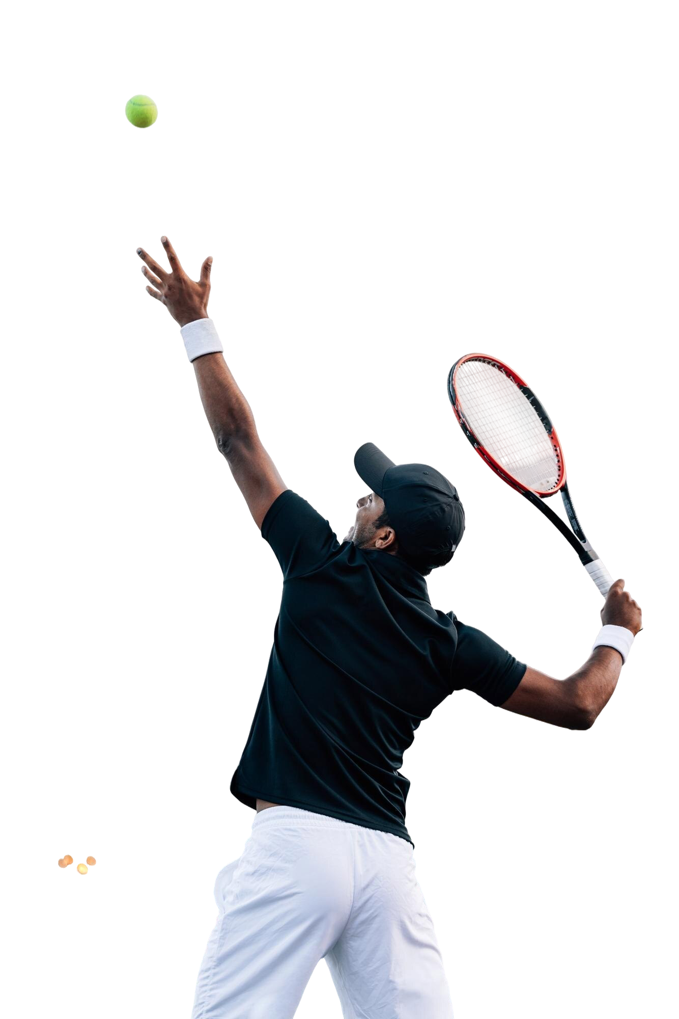 joueur de tennis professionnel vue de côté